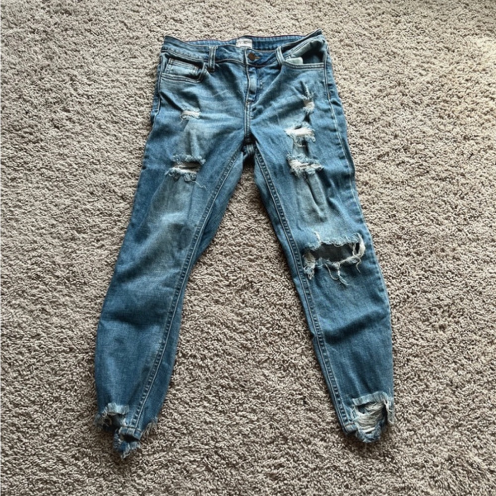 Cello Women's Ripped Blue Skinny Jeans